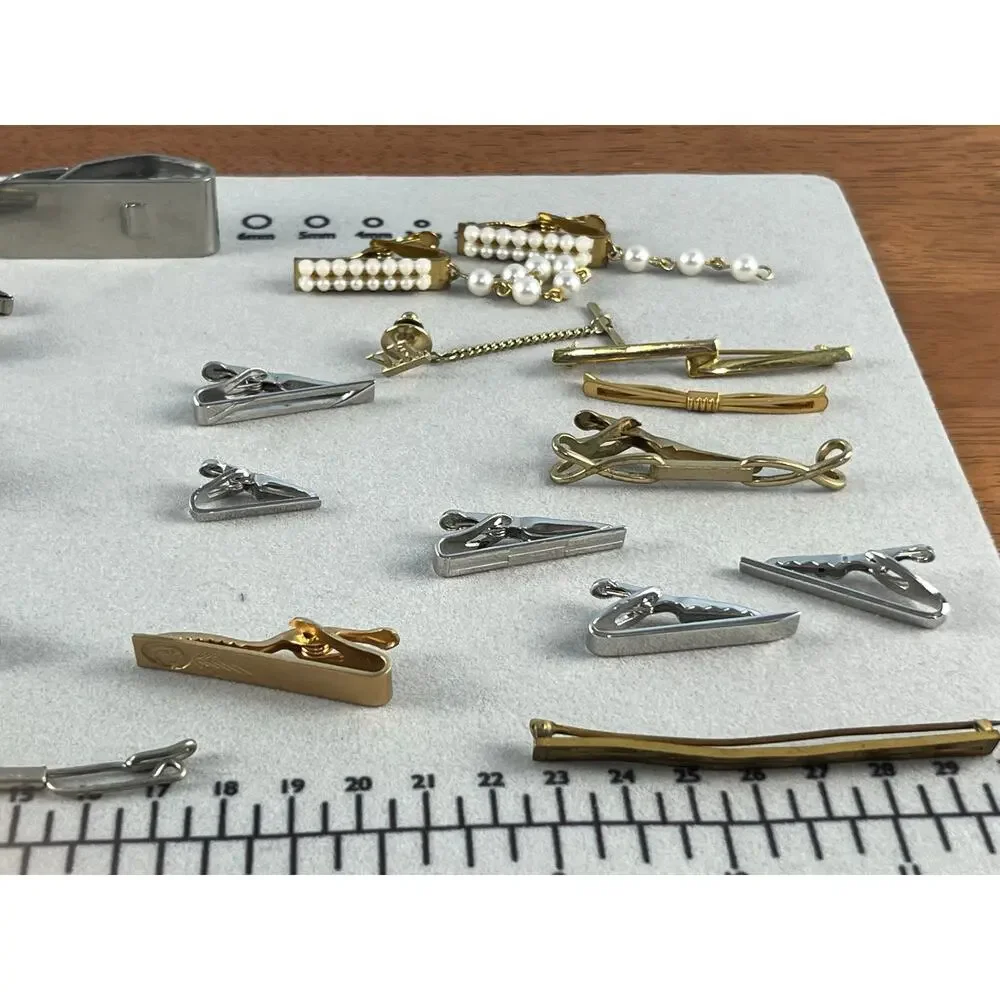 VTG Cufflink Tie Tacks Tie Clip Lot Gold Silver Tone Singles Crafts Wearable
